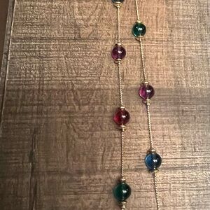 Source Unknown Gold and Jewel-Toned Beaded Necklace